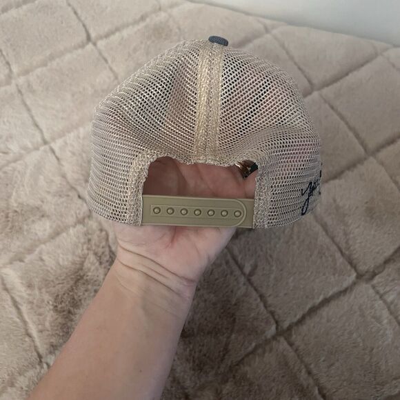 Blondie Trucker Hat Judith March Snapback Distressed Denim Vented One Size - Picture 5 of 13